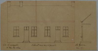 Nijs Feli[se], Kwakkelstraat , Wijk 2 nrs 85 en 86, maken kroonlijst aan huizing, 25/2/1882