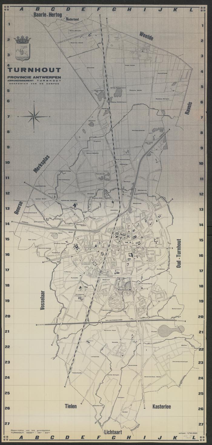 "Turnhout. Provincie Antwerpen. Arrondissement Antwerpen. Hoofdstad van de Kempen",