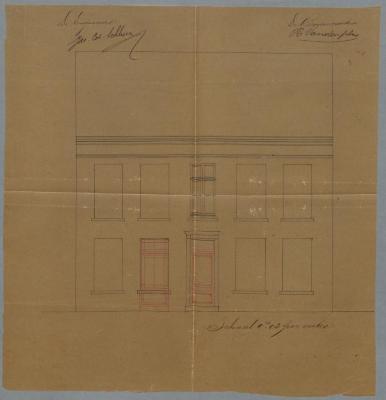 Cos-Schlexer Jac., Korte Begijnenstraat , plaatsen nieuwe voordeur en veranderen raam in deur, 8/7/1889