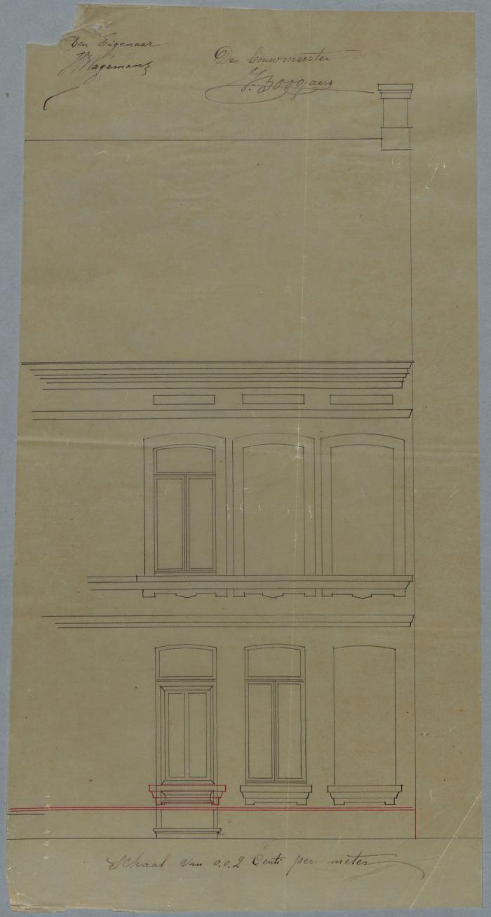 Wagemans H., Gasthuisstraat (met hoek Leopoldstraat), Wijk 4 nr. 25 en 26, veranderingen aan huizing, 7/2/1880