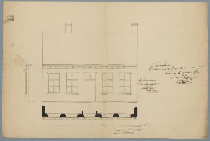 Verdonk A., Gasthuisstraat (einde straat), bouwen huizing, 2/6/1840