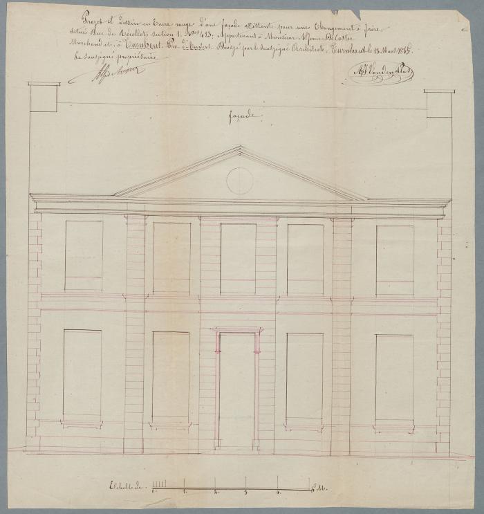 De Coster Alphonse, Patersstraat, Sectie 1 nr. 413, veranderingswerken aan woning, 16/3/1865