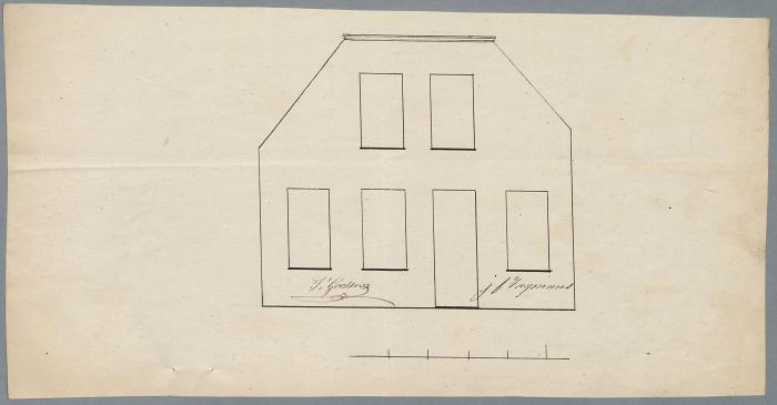 Taymans Jacobus Ferdinandus, Patersstraat, Wijk J nr. [1]327, veranderen houten dorpels in voorgevelvensters door hardsteenen dorpels, 24/6/1863