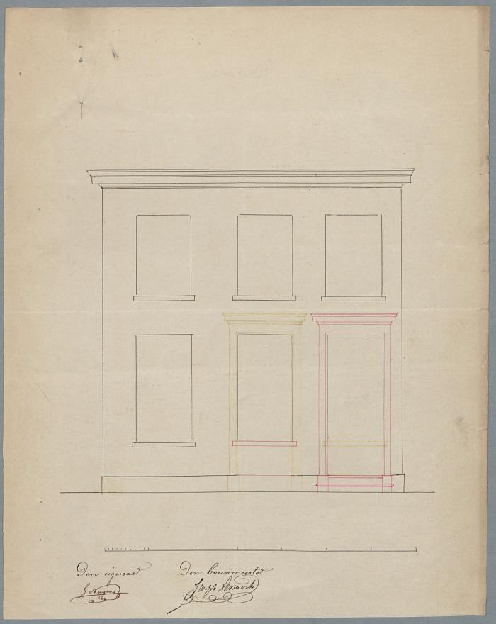 Nuyens G., Patersstraat , Sectie 4 nr. 291, gevelveranderingen (deur en raam verplaatsen), 12/1/1865