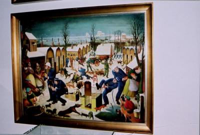Taxandriamuseum, schilderij van Jos Van Gerwen "Turnhoutse dwaasheden"
