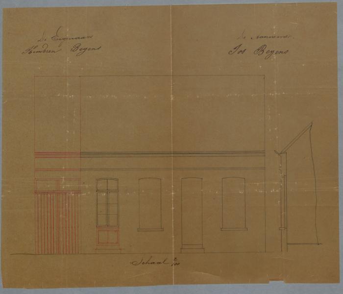 Beyens (kinderen), Patersstraat , nr. 190, overbouwen doorgang,plaatsen poort, veranderen raam en deur, 21/4/1891