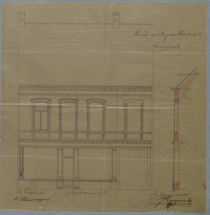 Houtmeyers , Patersstraat , Wijk 1 nrs. 84-86, herbouwen huizing, 25/2/1892
