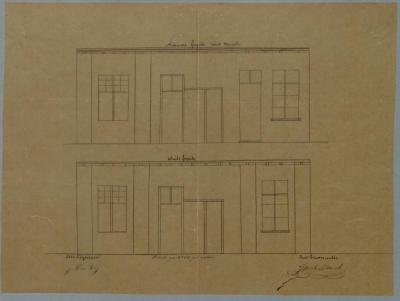 Van Roy J., Patersstraat , Sectie 4 nr. 168, verplaatsen raam en bijplaatsen deur, 30/6/1864
