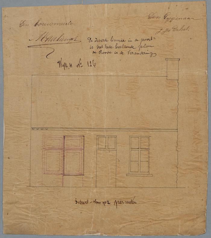 Delaet J. Jos, Patersstraat , Wijk 4 nr. 126, veranderingswerken aan huizing, 28/11/1868