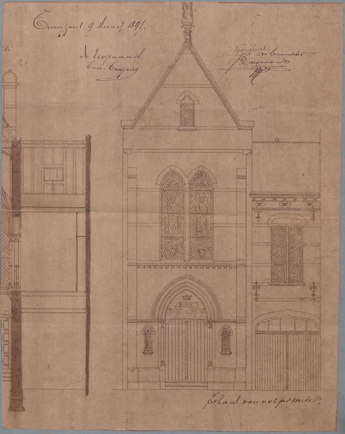Truyens [Erinetta] (mejuffrouw), Staatsbaan van Turnhout naar Diest- Herentalsstraat , Wijk T nr. 5, kapel afbreken perceel en heropbouwen kapel, 22/4/1897