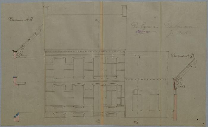 Dierckx, Nieuwstad, de buitenmuur bouwen huizing met gedeelte stal, 20/2/1896