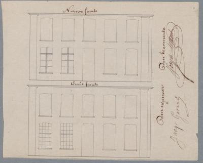 Gevers Jacq., Nieuwstraat , Wijk 4 nr. 2, ramen vernieuwen, 23/5/1861