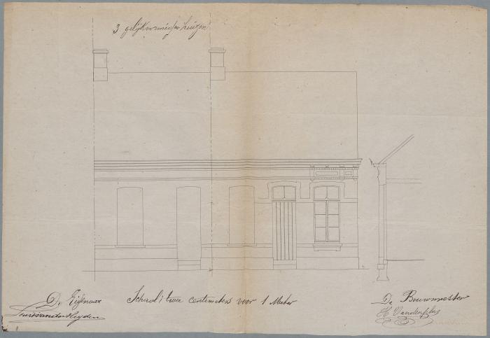 Vander Heyden Louis, Papenstraatje (einde straat, palende aan Akkerpad), bouwen 4 woningen, 20/9/1879