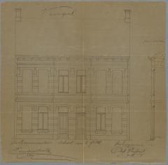Stroybant Aug., Staatsbaan van Turnhout op Hoogstraten, Wijk P nr. 162a, bouwen 2 huizen, 13/8/1887