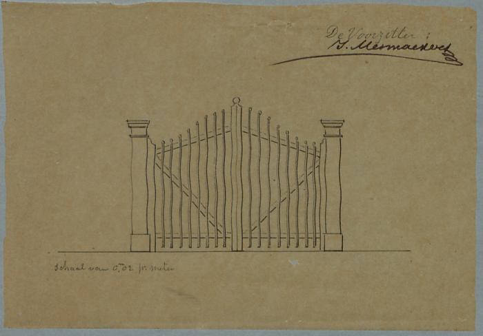 Echo de la Campine, Steenweg van Turnhout op Hoogstraten, parceel nr. [P] nr. 51b, verplaatsen houten hekken, 14/3/1873