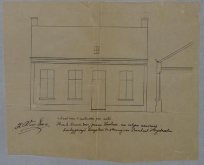 Van Laer Jan, Staatsbaan van Turnhout naar Hoogstraten, Wijk P nr. 50f, bouwen huizing, 4/10/1886