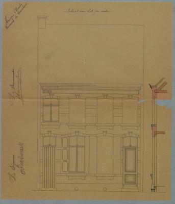 C. Verdonck, Baan van Turnhout naar Hoogstraten (tussen slagboom spoorweg en kom vaart naar Antwerpen), bouwen huis, 10/10/1893
