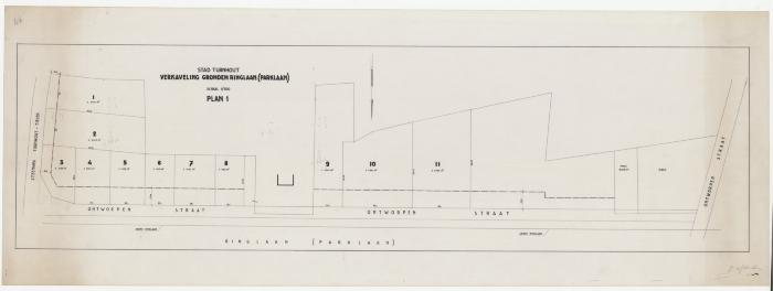 Stad Turnhout. Verkaveling gronden Ringlaan (Parklaan). Plan 1
