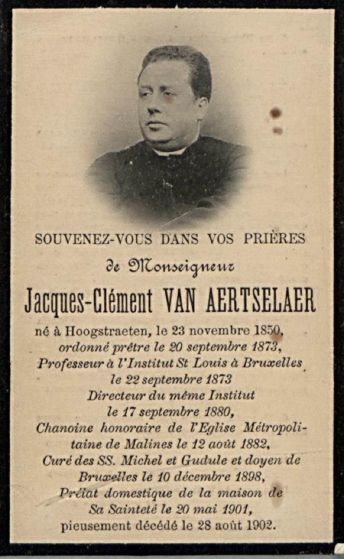 Jacques-Clément Van Aertselaer, monseigneur