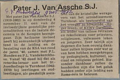Jan Van Assche, pater