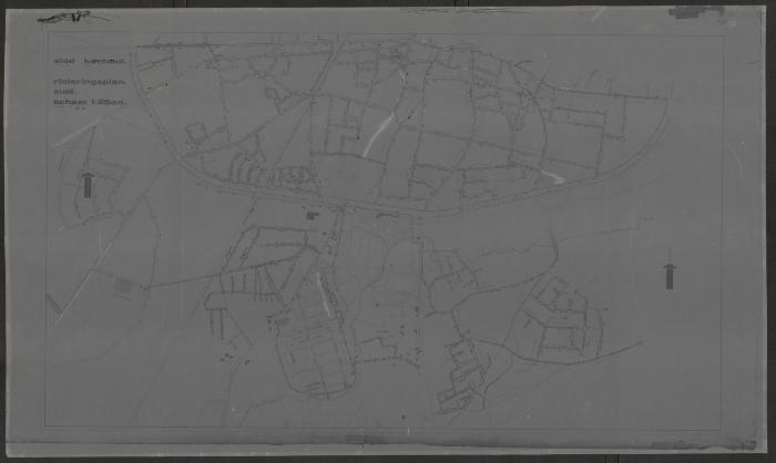 "Stad Turnhout. Rioleringsplan. Zuid", kaart van Turnhout met aanduiding van de riolen
