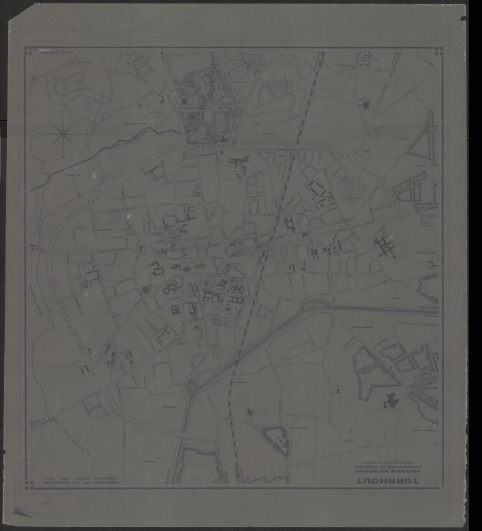 "Turnhout. Provincie Antwerpen. Arrondissement Turnhout. Hoofdstad der Kempen", kaart van het centrum van Turnhout
