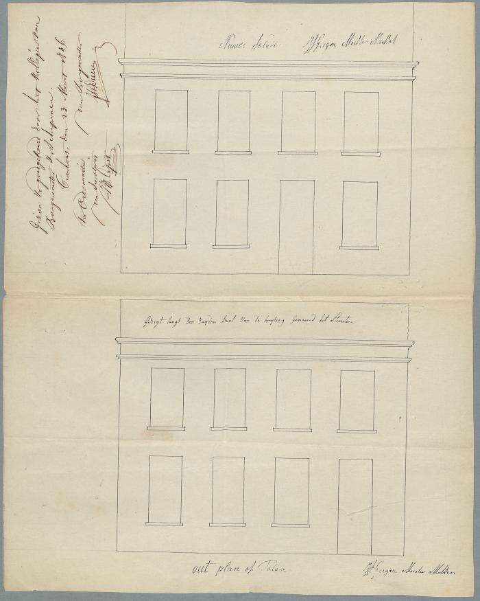 Kerkfabriek (Vandermeren, de Fierlant C.A.), Grote Markt, het Steentje veranderingswerken, 23/3/1846