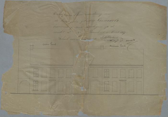 Brosens J.P., Markt, Wijk 3 nr. 68, gevelveranderingen (ook ramen en deuren), 9/3/1867