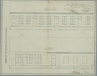 Nuyens A., naast poortje van Eppelaer, veranderingen aan huizingen, 2[7]/3/1841