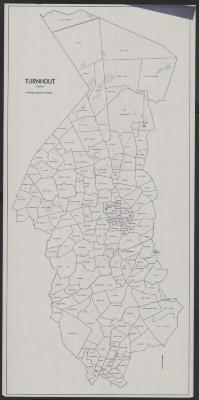 "Turnhout. 1/10.000. Toponomie volgens het kadaster", kaart van Turnhout met aanduiding van toponiemen
