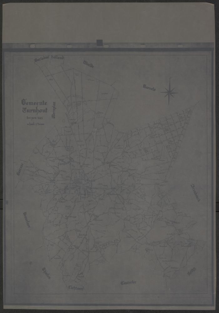 "Gemeente Turnhout ten jare 1845", kaart van Turnhout
