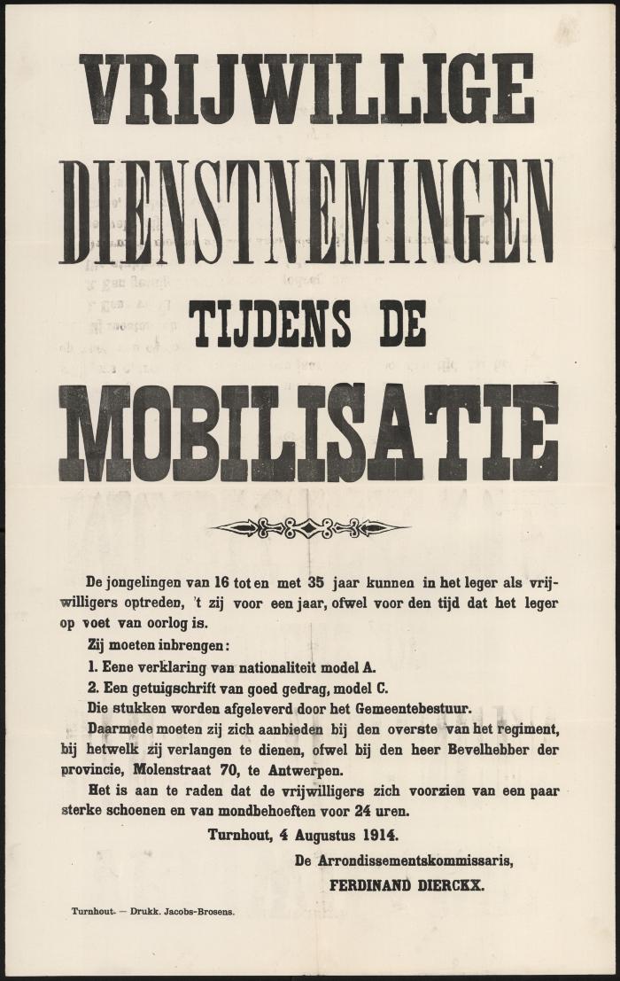 Vrijwillige dienstnemingen tijdens de mobilisatie