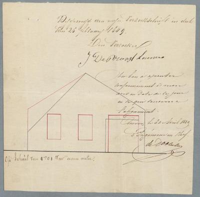 De Proost-Lauwers, Baan van Turnhout naar Mol, herbouwen schuur, 4/5/1849