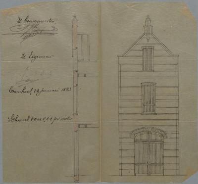 Crols J.B., Lange Begijnenstraat , Wijk [] nrs. 509[c], 509[] en 509g, bouwen 2 woningen, 3/2/1893