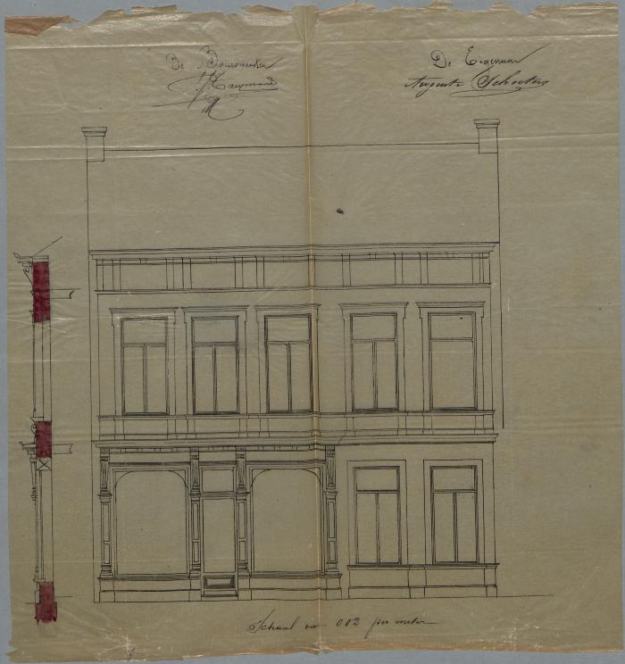 Schoeters Aug. , Warandestraat, langs de baan van Turnhout naar Hoogstraten, Sectie R nr. 370a en 371a , bouwen huis, 8/7/1893