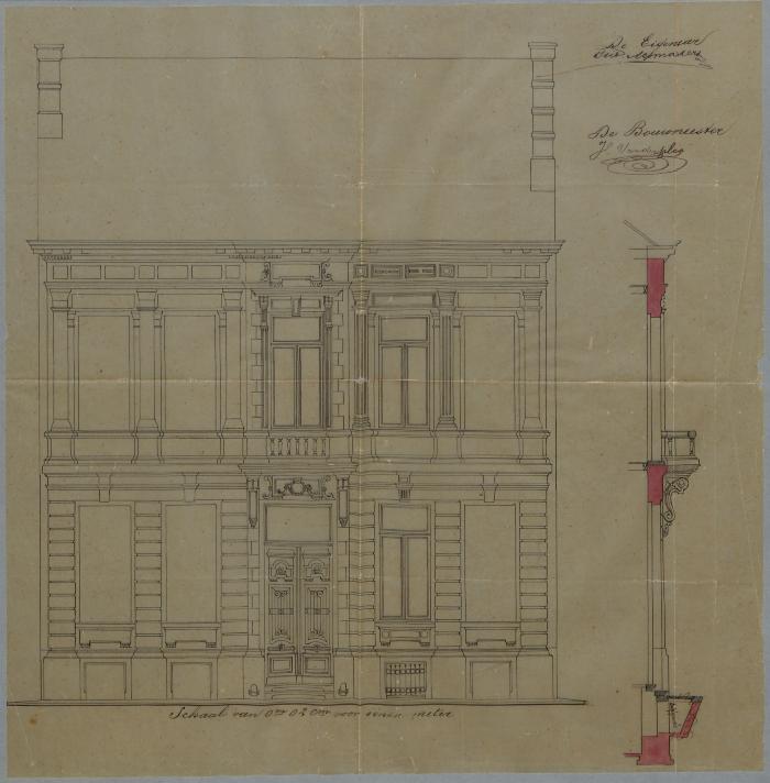 Mesmaekers Isidoor, Steenweg van de staat van Turnhout naar Antwerpen- de Merodelei, Wijk O nr. 450, bouwen huizing, 23/2/1881