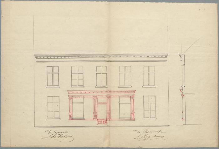 de Fierlant J., Gasthuisstraat langs de baan van Oostmalle naar Turnhout, nr. 395, plaatsen nieuwe deur, 10/3/1894