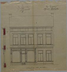 Schoeters Aug. , Warandestraat, langs de baan van Turnhout naar Hoogstraten, Sectie R nr. 370a en 371a , bouwen huis, 8/7/1893
