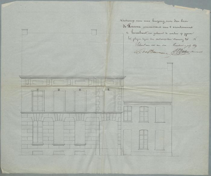 de Haerne Emilius, Steenweg van de staat van Turnhout naar Antwerpen ( de Merodelei), Wijk 3, maken vitrino, 1/8/1880