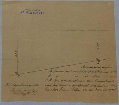 
De Visscher Louis Selen Frans Van Gompel Ad, Eigenaarsstraat sectie O nr. 642r, 3 woningen bouwen (ieder één), 11/11/1899