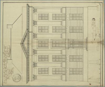 Loyens Joannes Baptista Francisucs, Begijnenstraat - palende aan gebouw van de harmonie, opbouwen huizing, 3/2/1840