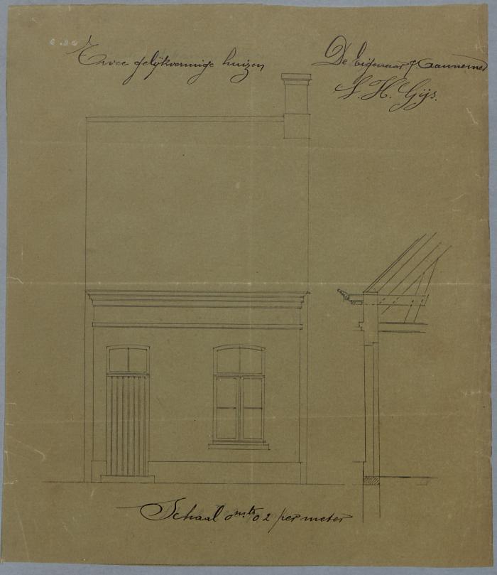 Gijs Louis, Hannuitstraat , bouwen 2 huizen, 30/9/1895