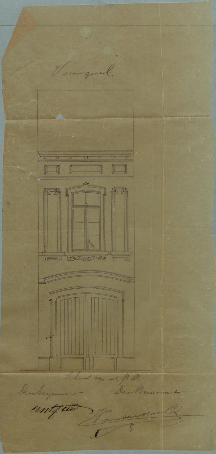 Faes Ant. , Gemeentestraat, verlengen huizing, 19/8/1876