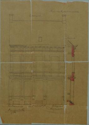 Van der Veken Alois, Meirstraat , wijk B nrs. 1005[e] en 1006, bouwen huis, 20/3/1897