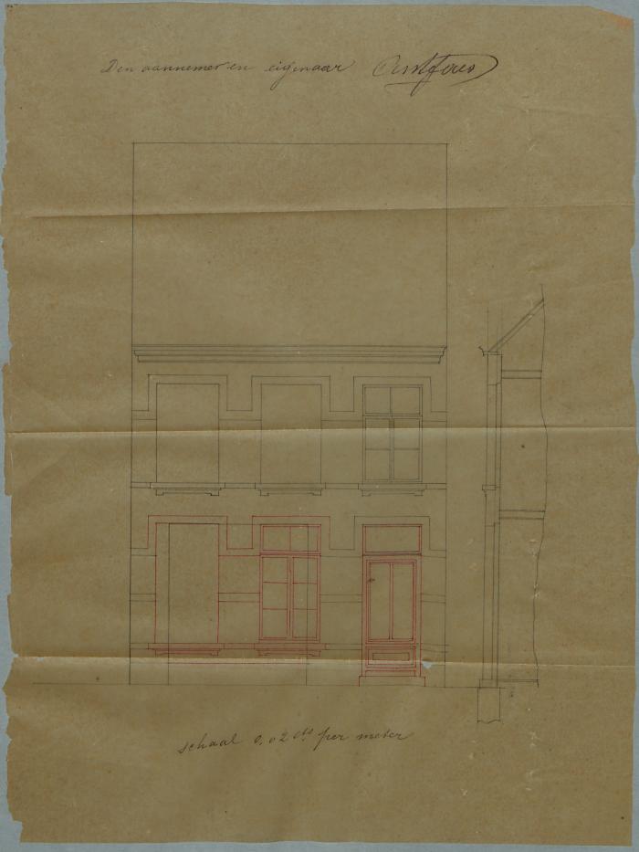 Faes Ant., Gemeentestraat, wijk 4 nr. 90, veranderen magazijn in woning, 1[6]/5/1882