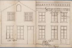 
Van Dooren [P.] L. (weduwe), Papenstraatje - hoek straat, veranderen voorgevel huizing, 6/[11]/1849