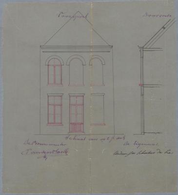 Schoeters-De Bie Jos (weduwe), Groenstraat, veranderingen aan huis, 20/9/1884