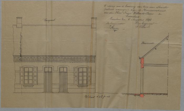 Frans Wilboorts-Caers, smid en slotmaker, Hannuitstraat, Sectie Q nr. 480q, bouwen van 4 woningen en aangrenzend bouwen van 2 woningen, 19/4/1893 en 19/8/1893