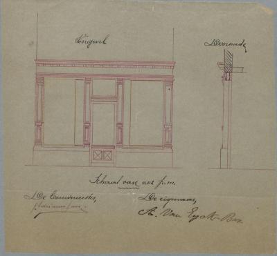 Van Eyck-Bax A., Staatsbaan van Turnhout naar Tilburg wijk Q nr. 202b, maken 2 winkelramen met deur, 10/9/1901