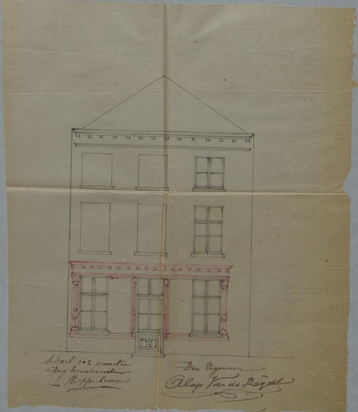 
Vande Reydt Louis, Staatsbaan van Turnhout naar Diest wijk S nr. 239c, plaatsen 2 vitrines, 11/4/1901